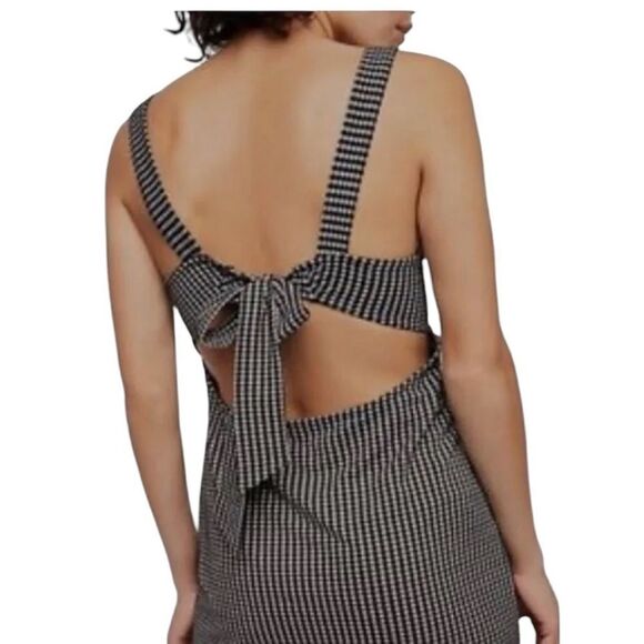 FREE PEOPLE Bardot Mini Dress Black White Size Medium - Picture 7 of 10